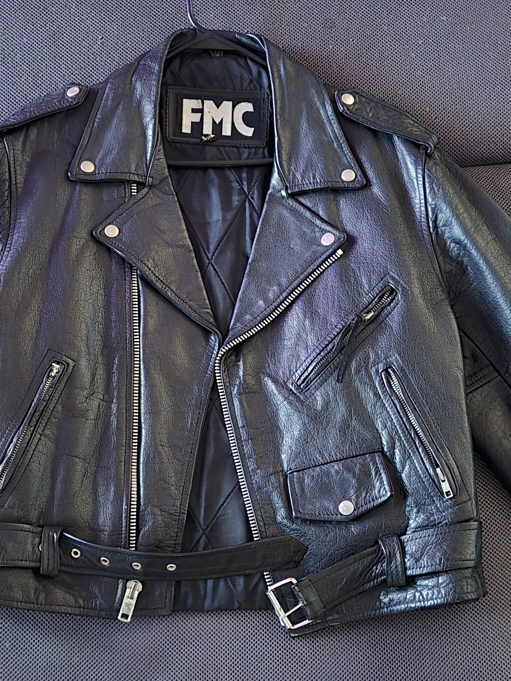 Black Leather Biker Jacket for Men